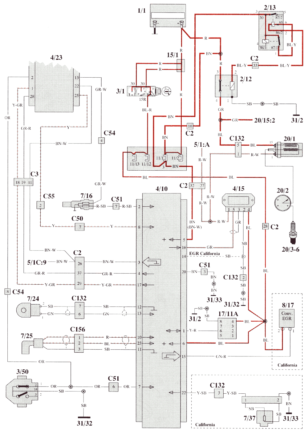 EZ 116 K Distributor ignition ( DI ) system ( B 200 FT, B 230 FT/GT )